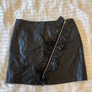 Leather mini skirt